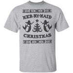 Mer-Ry-Maid Christmas T-Shirt CustomCat