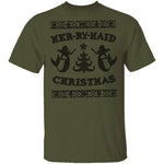 Mer-Ry-Maid Christmas T-Shirt CustomCat