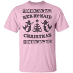 Mer-Ry-Maid Christmas T-Shirt CustomCat