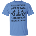 Mer-Ry-Maid Christmas T-Shirt CustomCat