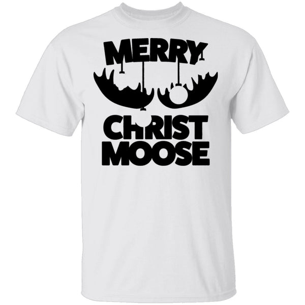 Merry Christ Moose T-Shirt CustomCat