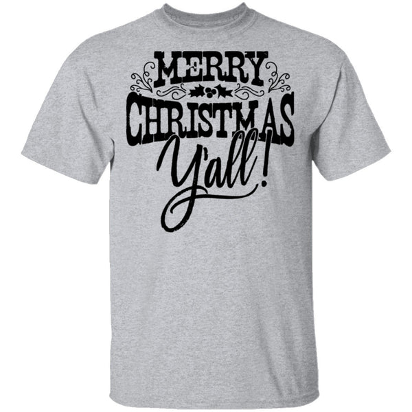 Merry Christmas Y'all T-Shirt CustomCat