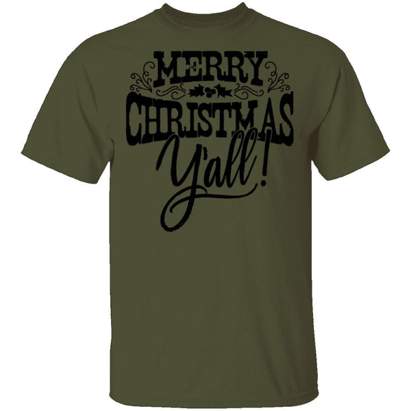 Merry Christmas Y'all T-Shirt CustomCat