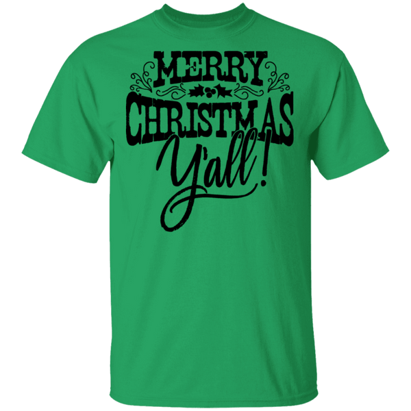 Merry Christmas Y'all T-Shirt CustomCat