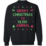 Merry Christmas Ya Filthy Animal T-Shirt CustomCat