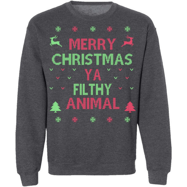 Merry Christmas Ya Filthy Animal T-Shirt CustomCat