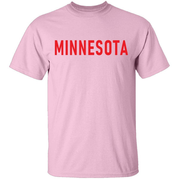 Minnesota Red Font T-Shirt CustomCat