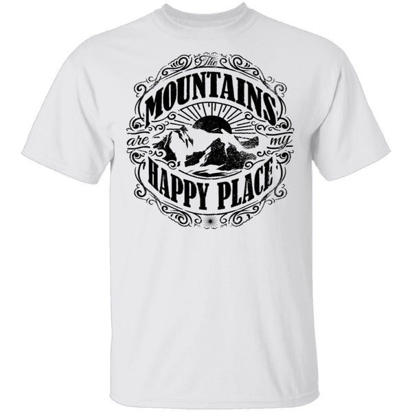 Mountains Happy Place T-Shirt CustomCat