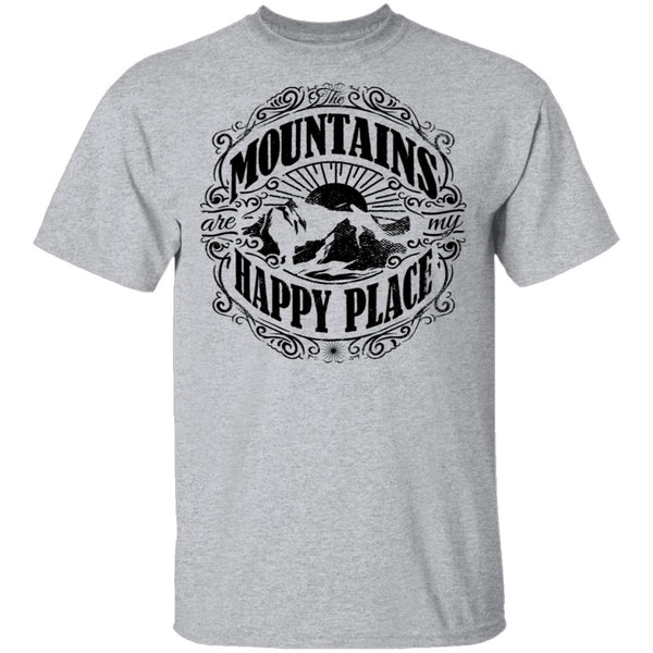 Mountains Happy Place T-Shirt CustomCat