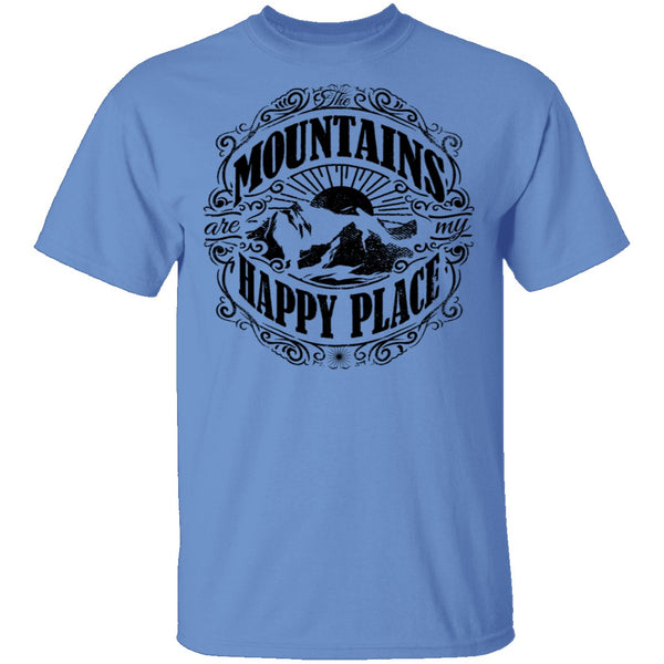 Mountains Happy Place T-Shirt CustomCat