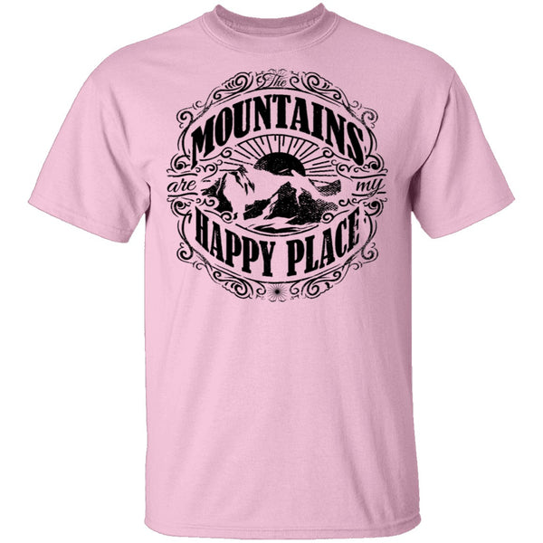 Mountains Happy Place T-Shirt CustomCat