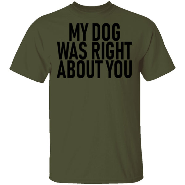 My Dog Was Right About You T-Shirt CustomCat