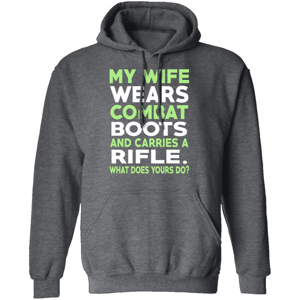 My Wife Wears Combat Boots T-Shirt CustomCat
