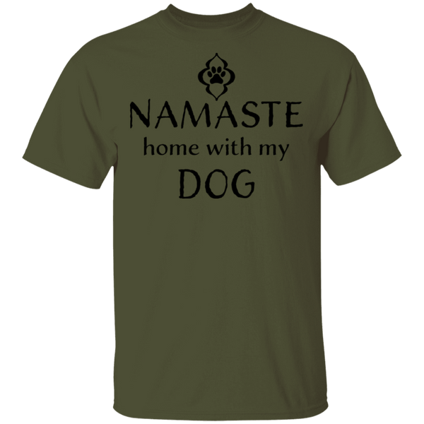 Namaste Home With My Dog T-Shirt CustomCat