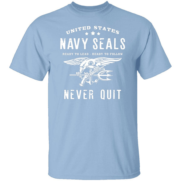 Navy Seals Never Quit T-Shirt CustomCat