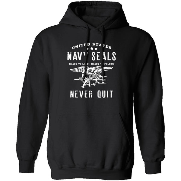 Navy Seals Never Quit T-Shirt CustomCat