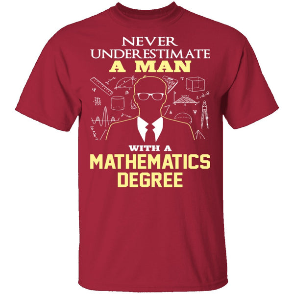 Never Underestimate A Man With A Mathematics Degree T-Shirt CustomCat