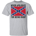 Nevr Apologize For Being Right T-Shirt CustomCat