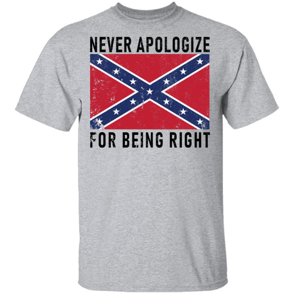 Nevr Apologize For Being Right T-Shirt CustomCat