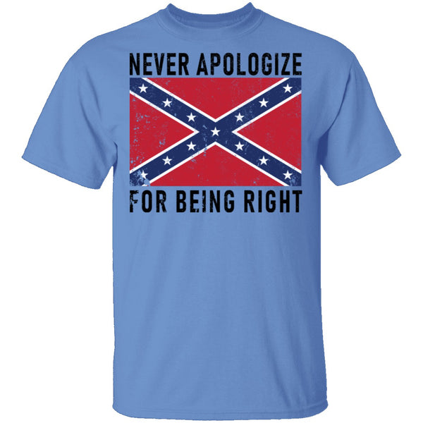 Nevr Apologize For Being Right T-Shirt CustomCat