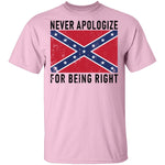 Nevr Apologize For Being Right T-Shirt CustomCat