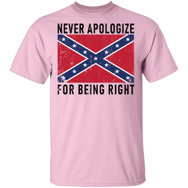 Nevr Apologize For Being Right T-Shirt CustomCat
