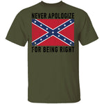 Nevr Apologize For Being Right T-Shirt CustomCat