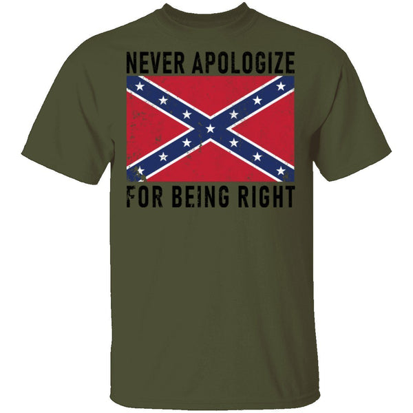 Nevr Apologize For Being Right T-Shirt CustomCat