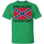 Nevr Apologize For Being Right T-Shirt CustomCat