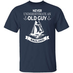 Old Guy Sailing T-Shirt CustomCat