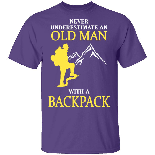 Old Man With A Backpack T-Shirt CustomCat