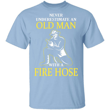 Old Man With A Fire Hose T-Shirt CustomCat