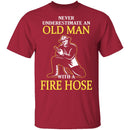 Old Man With A Fire Hose T-Shirt CustomCat