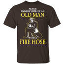 Old Man With A Fire Hose T-Shirt CustomCat
