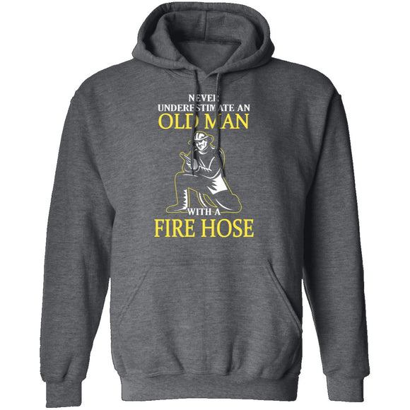 Old Man With A Fire Hose T-Shirt CustomCat