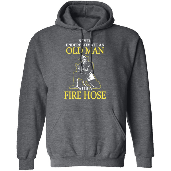 Old Man With A Fire Hose T-Shirt CustomCat