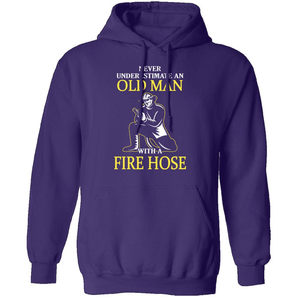 Old Man With A Fire Hose T-Shirt CustomCat