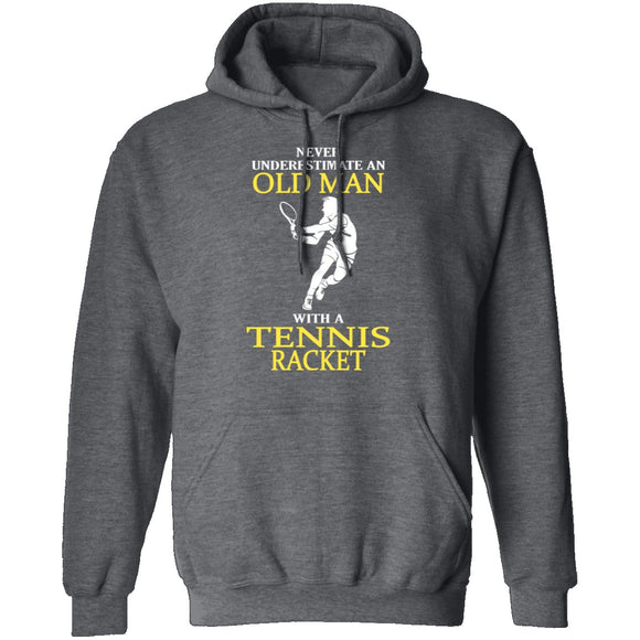 Old Man With A Tennis Racket T-Shirt CustomCat