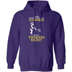 Old Woman With A Tennis Racket T-Shirt CustomCat