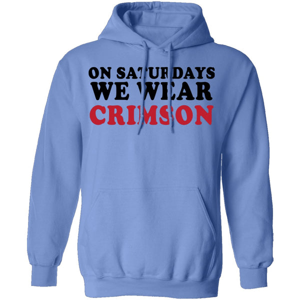 On Saturdays We Cheer Crimson T-Shirt CustomCat