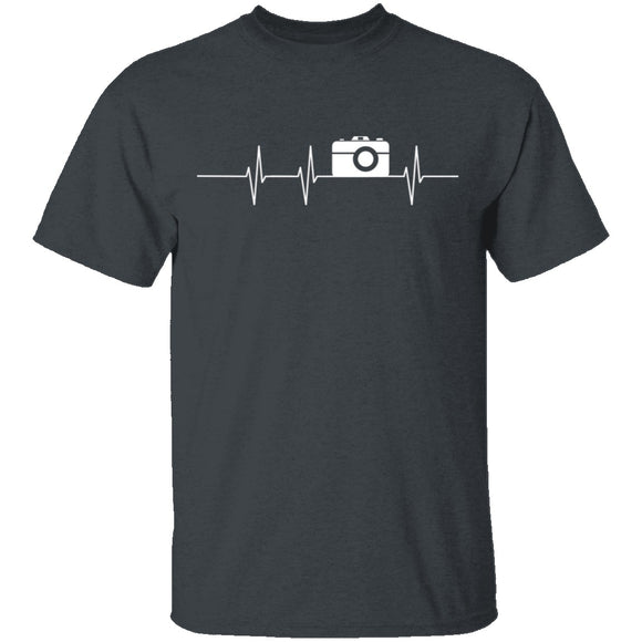 Photographer Heartbeat T-Shirt CustomCat