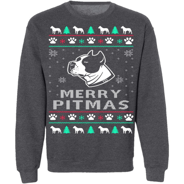 Pitbull Ugly Christmas Sweater T Shirt Gnarly Tees