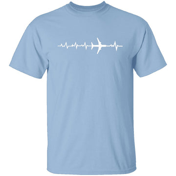Plane Heartbeat T-Shirt CustomCat