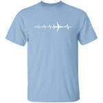 Plane Heartbeat T-Shirt CustomCat