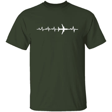 Plane Heartbeat T-Shirt CustomCat