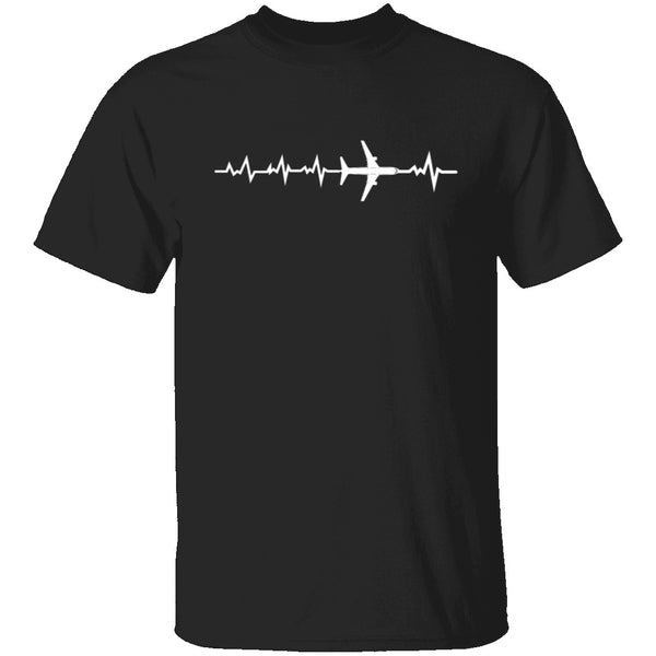 Plane Heartbeat T-Shirt CustomCat