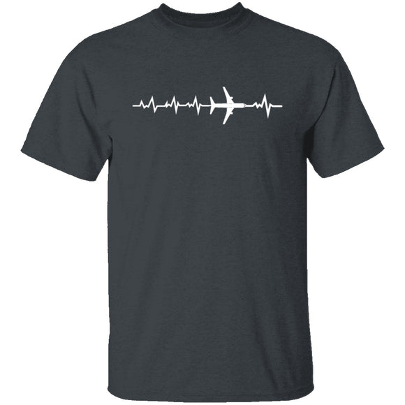 Plane Heartbeat T-Shirt CustomCat
