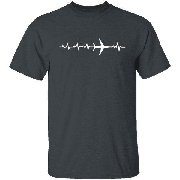 Plane Heartbeat T-Shirt CustomCat