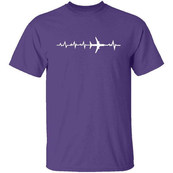 Plane Heartbeat T-Shirt CustomCat