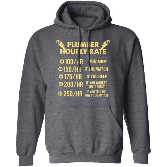 Plumber Hourly Rate T-Shirt CustomCat